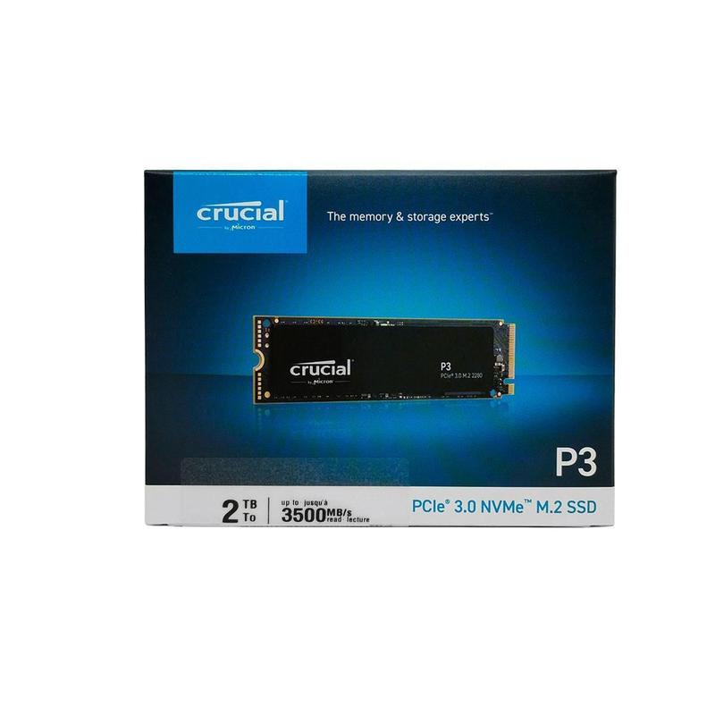 Ssd 2Tb Crucial P3, M.2 2280, Nvme Pcie Gen 3 X4, Leitura - HD SSD